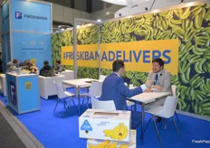 Freskbana's team were very busy in meetings at the show selling bananas, sitting on the front right with a client is Gaetano Leone, Managing Director of the company.